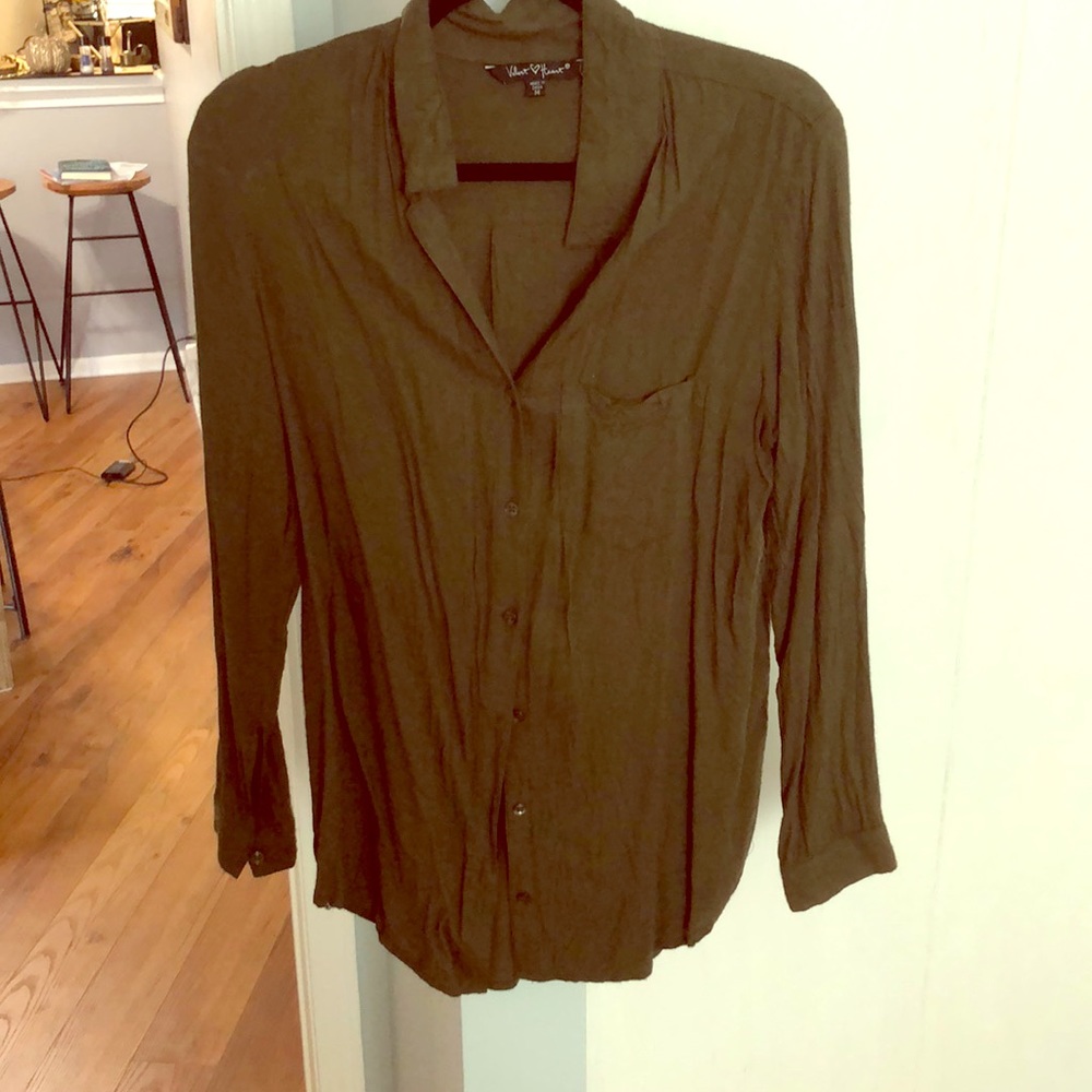 Hunter green soft button down